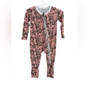 Khy Khy The Label Foldover Zipper Sleeper Forest Furries Bamboo Pajamas 3-6 mo